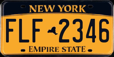 NY license plate FLF2346