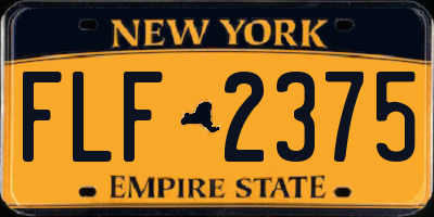 NY license plate FLF2375