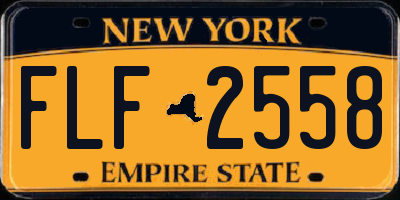 NY license plate FLF2558
