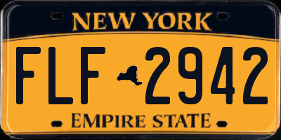 NY license plate FLF2942