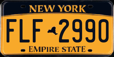 NY license plate FLF2990