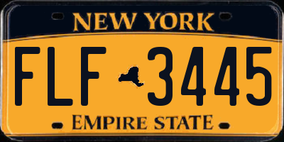 NY license plate FLF3445