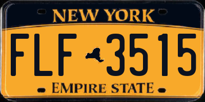 NY license plate FLF3515