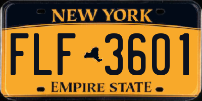 NY license plate FLF3601