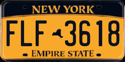 NY license plate FLF3618