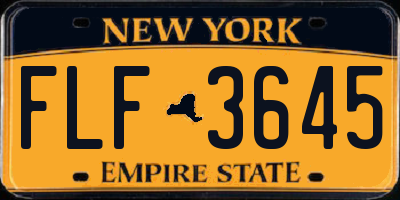 NY license plate FLF3645