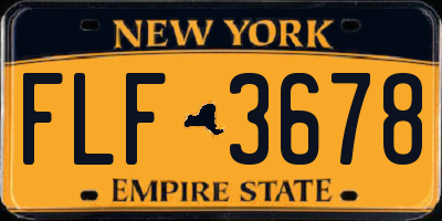 NY license plate FLF3678