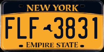 NY license plate FLF3831