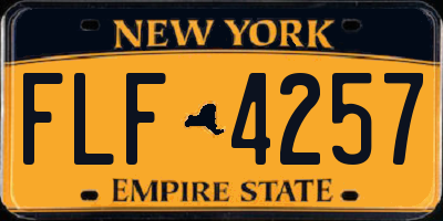 NY license plate FLF4257