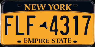 NY license plate FLF4317