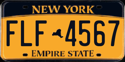 NY license plate FLF4567
