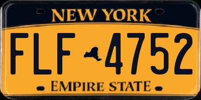 NY license plate FLF4752