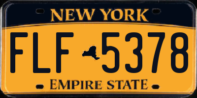 NY license plate FLF5378