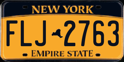 NY license plate FLJ2763