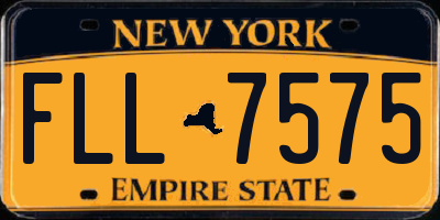 NY license plate FLL7575