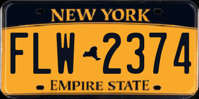 NY license plate FLW2374