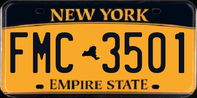 NY license plate FMC3501