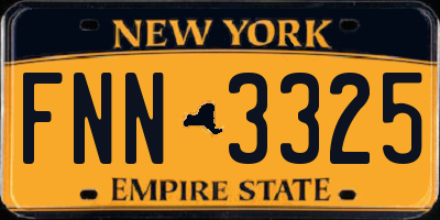 NY license plate FNN3325