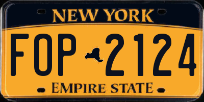 NY license plate FOP2124