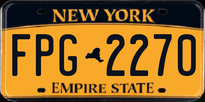 NY license plate FPG2270