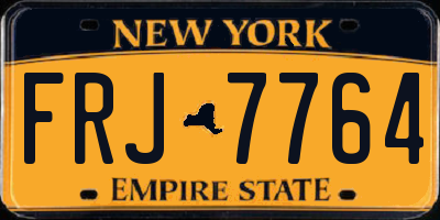 NY license plate FRJ7764