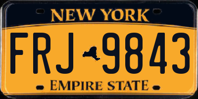 NY license plate FRJ9843