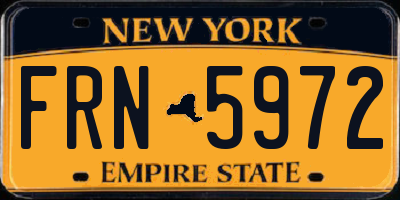 NY license plate FRN5972