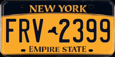 NY license plate FRV2399