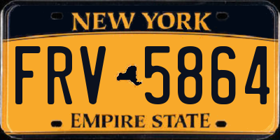 NY license plate FRV5864