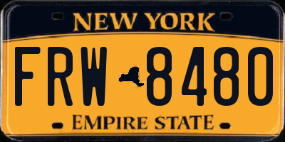 NY license plate FRW8480