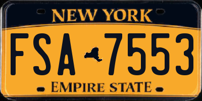 NY license plate FSA7553