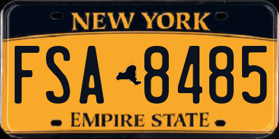 NY license plate FSA8485