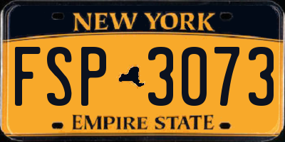 NY license plate FSP3073