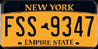 NY license plate FSS9347