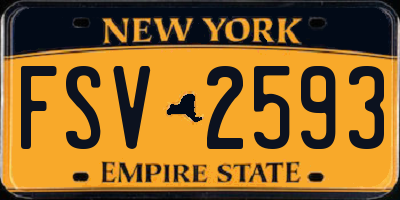 NY license plate FSV2593