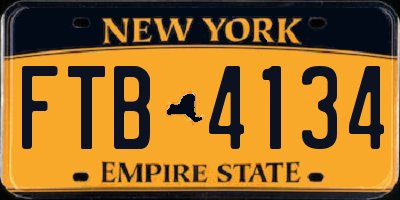 NY license plate FTB4134