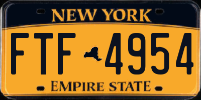 NY license plate FTF4954
