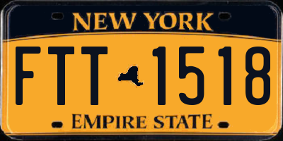 NY license plate FTT1518