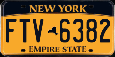 NY license plate FTV6382