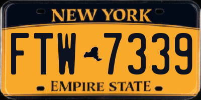NY license plate FTW7339