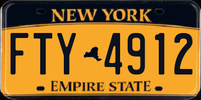 NY license plate FTY4912