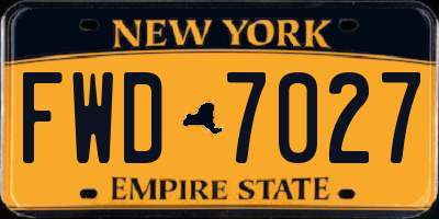 NY license plate FWD7027