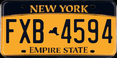 NY license plate FXB4594