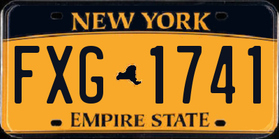 NY license plate FXG1741