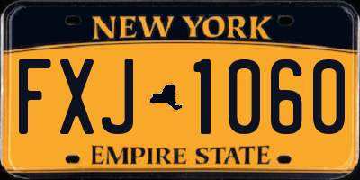 NY license plate FXJ1060