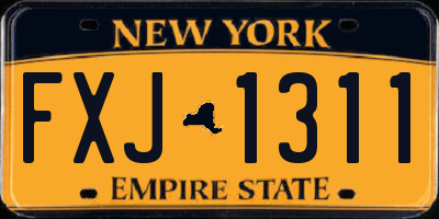 NY license plate FXJ1311