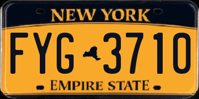 NY license plate FYG3710