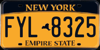 NY license plate FYL8325