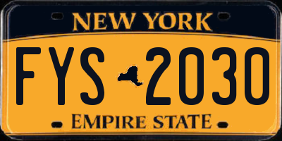 NY license plate FYS2030