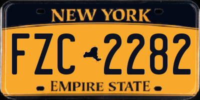 NY license plate FZC2282